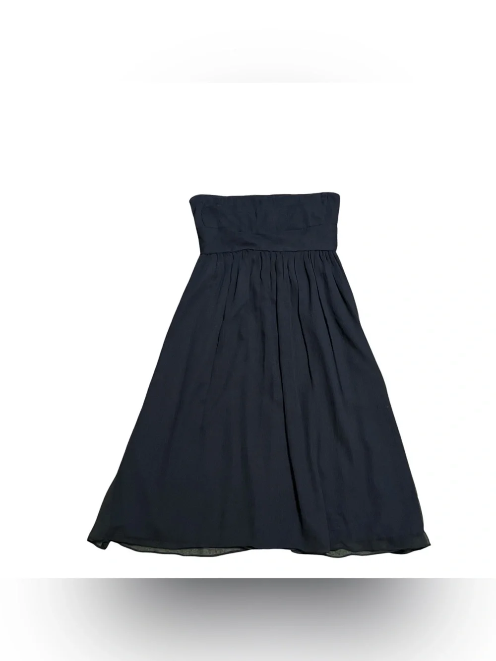 J.Crew Black Strapless Silk Chiffon Cocktail Dress‎